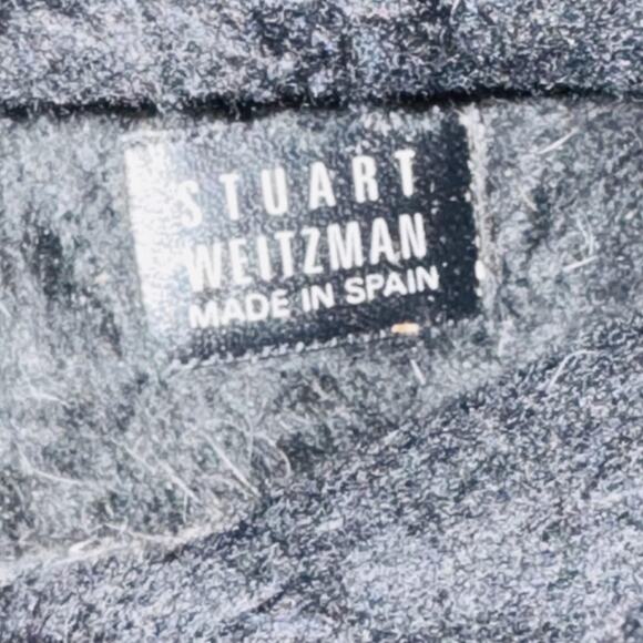 Stuart Weitzman Boots Womens 8.5 Black Suede Faux Shearling Wedge Ankle Zip - Picture 8 of 10